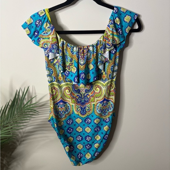 Trina Turk Corsica Off the Shoulder One Piece Swim suit - Picture 5 of 5